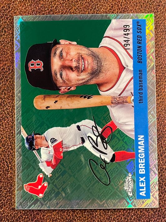 Alex Bregman - 2025 Topps Chrome Platinum - Topps Logo Refractor /499 - Red Sox