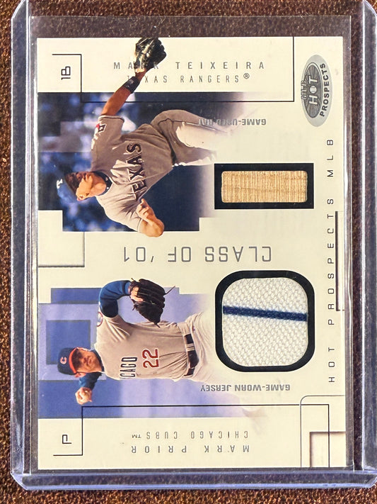 Mark Prior/Mark Teixeira - 2003 Fleer - Hot Prospects Dual RELIC /375 - Cubs