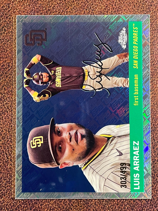 Luis Arraez - 2025 Topps Chrome Platinum - Topps Logo Refractor /499 - Padres