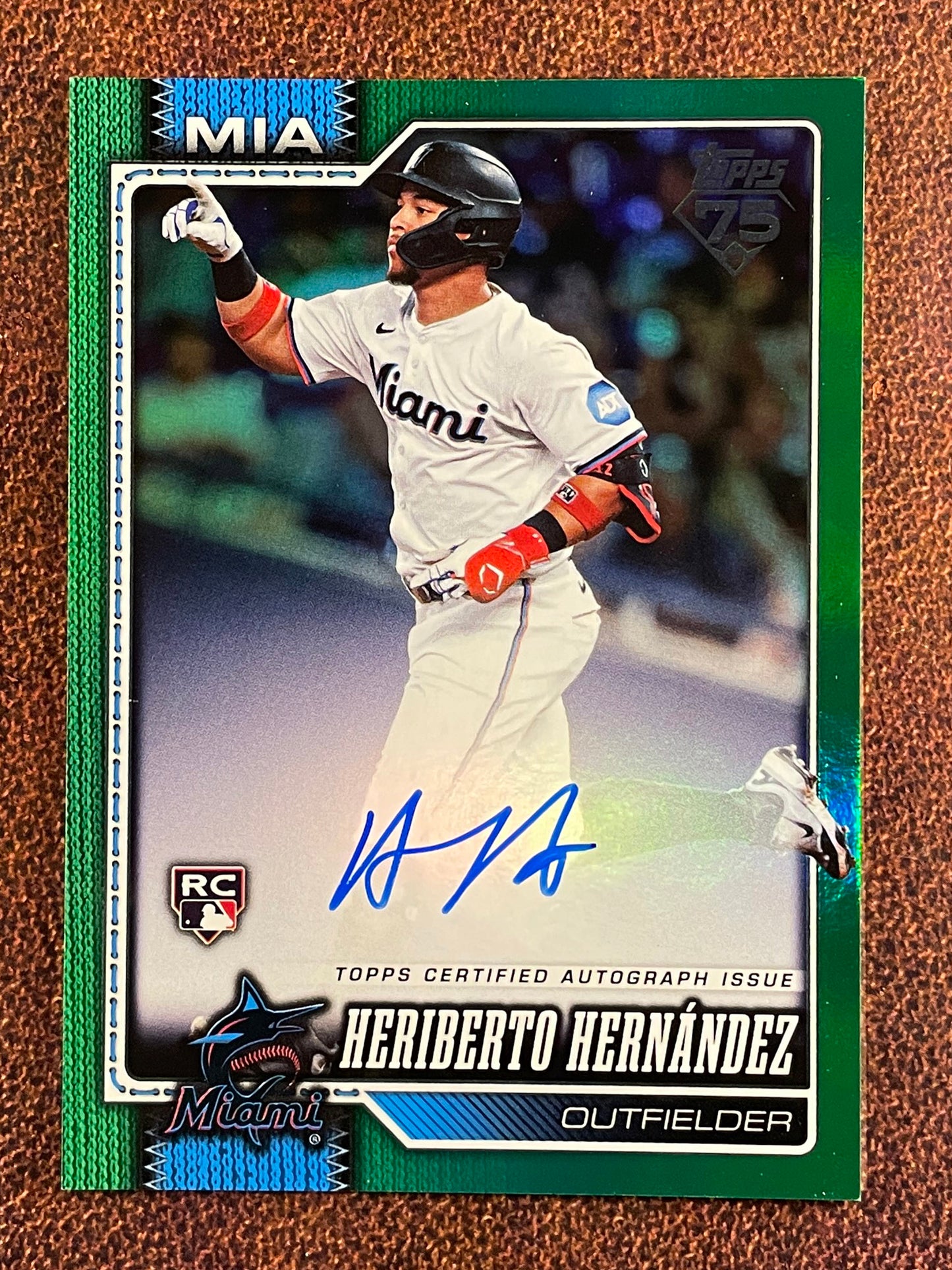Heriberto Hernandez - 2026 Topps Series 2 - GREEN Rookie Real One AUTO /99 - Marlins