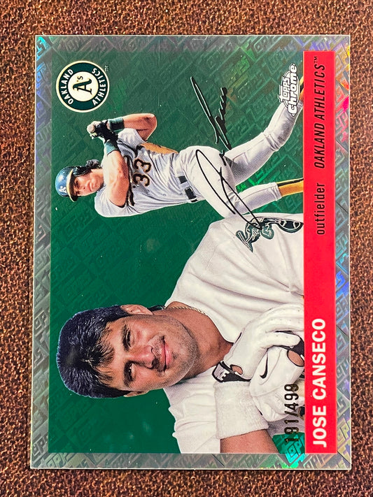 Jose Canseco - 2025 Topps Chrome Platinum - Topps Logo Refractor /499 - Athletics