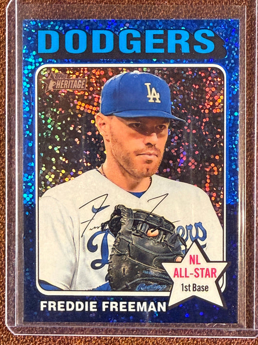 Freddie Freeman - 2024 Topps Heritage - Blue Sparkle Refractor - Dodgers