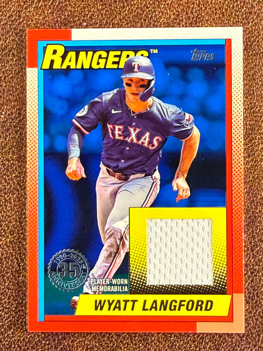 Wyatt Langford - 2025 Topps Series 2 - 1990 RELIC BLUE /150 - Rangers