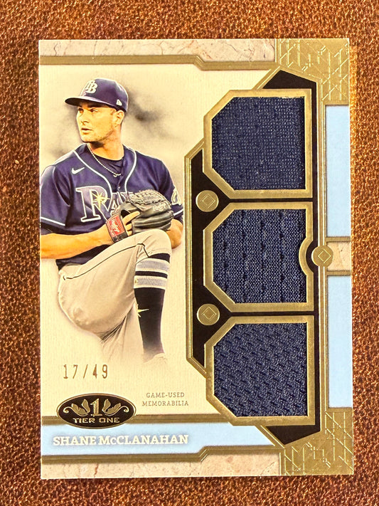 Shane McClanahan - 2024 Topps Tier One - Triple RELIC /49 - Rays