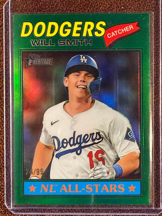 Will Smith - 2026 Topps Heritage - GREEN Chrome Refractor /99 - Dodgers