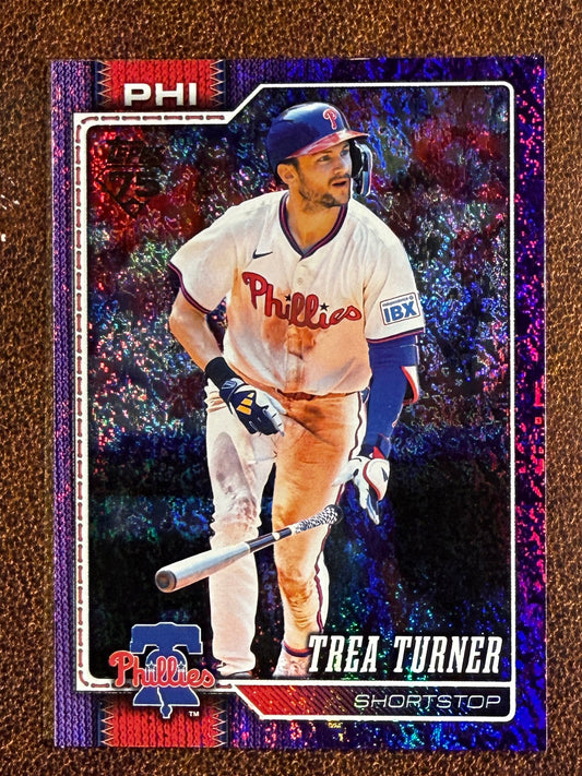 Trea Turner - 2026 Topps Series 1 - PURPLE Holofoil /250 (*Top Edge Issues*) - Phillies