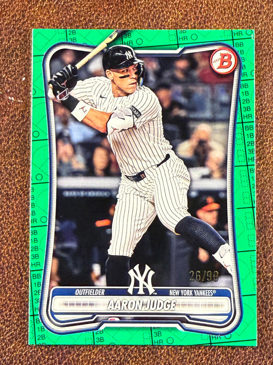 Aaron Judge - 2026 Bowman - GREEN Scorecard /99 (*Top Edge Whiting*) - Yankees