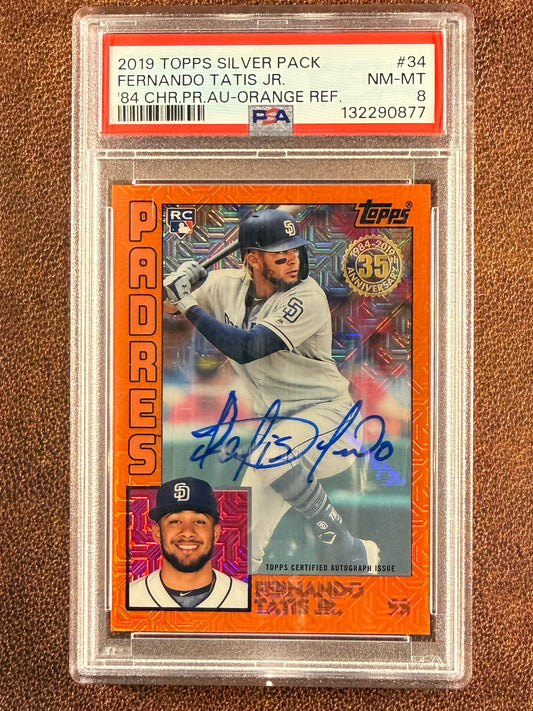 Fernando Tatis Jr. - 2019 Topps Update - Rookie Orange /25 AUTO (PSA-8) - Padres