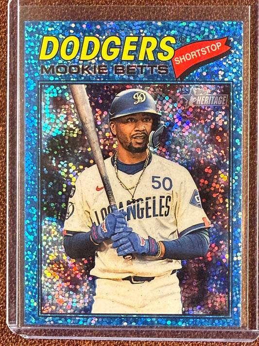 Mookie Betts - 2026 Topps Heritage - Blue Sparkle Refractor - Dodgers