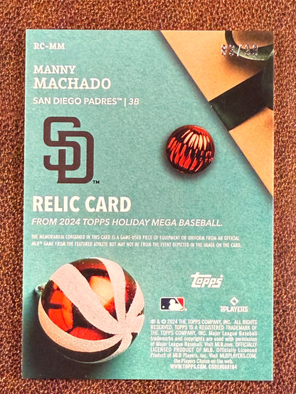 Manny Machado - 2024 Topps Holiday - Glitter RELIC /99 - Padres