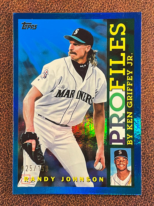 Randy Johnson - 2026 Topps Series 1 - BLUE Profiles /150 (*Top Left Corner Issue*) - Mariners