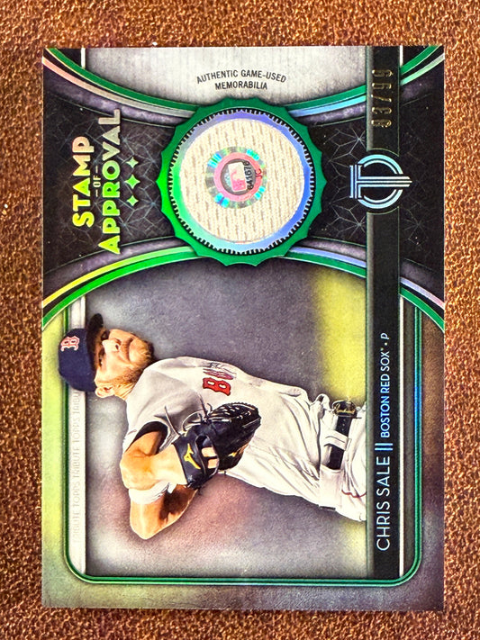 Chris Sale - 2020 Topps Tribute - GREEN Stamp of Approval RELIC /99 - Red Sox