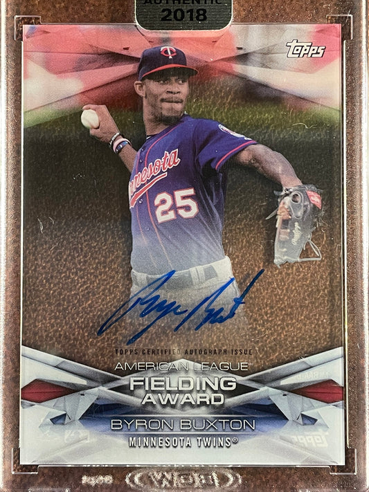 Byron Buxton - 2018 Topps Clearly - Fielding Award AUTO - Twins