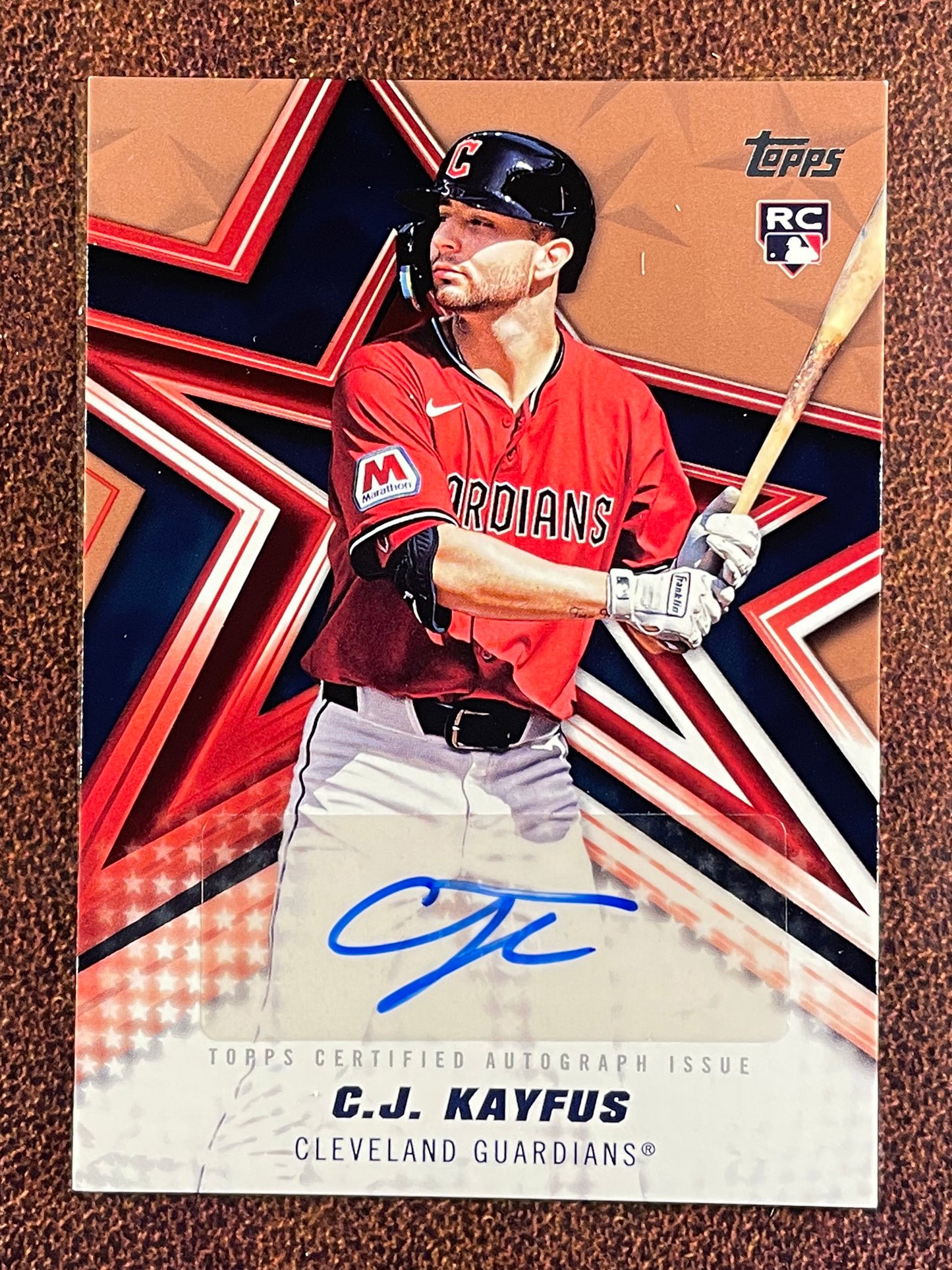 C.J. Kayfus - 2026 Topps Series 1 - GOLD Rookie Baseball Stars AUTO /50 - Guardians