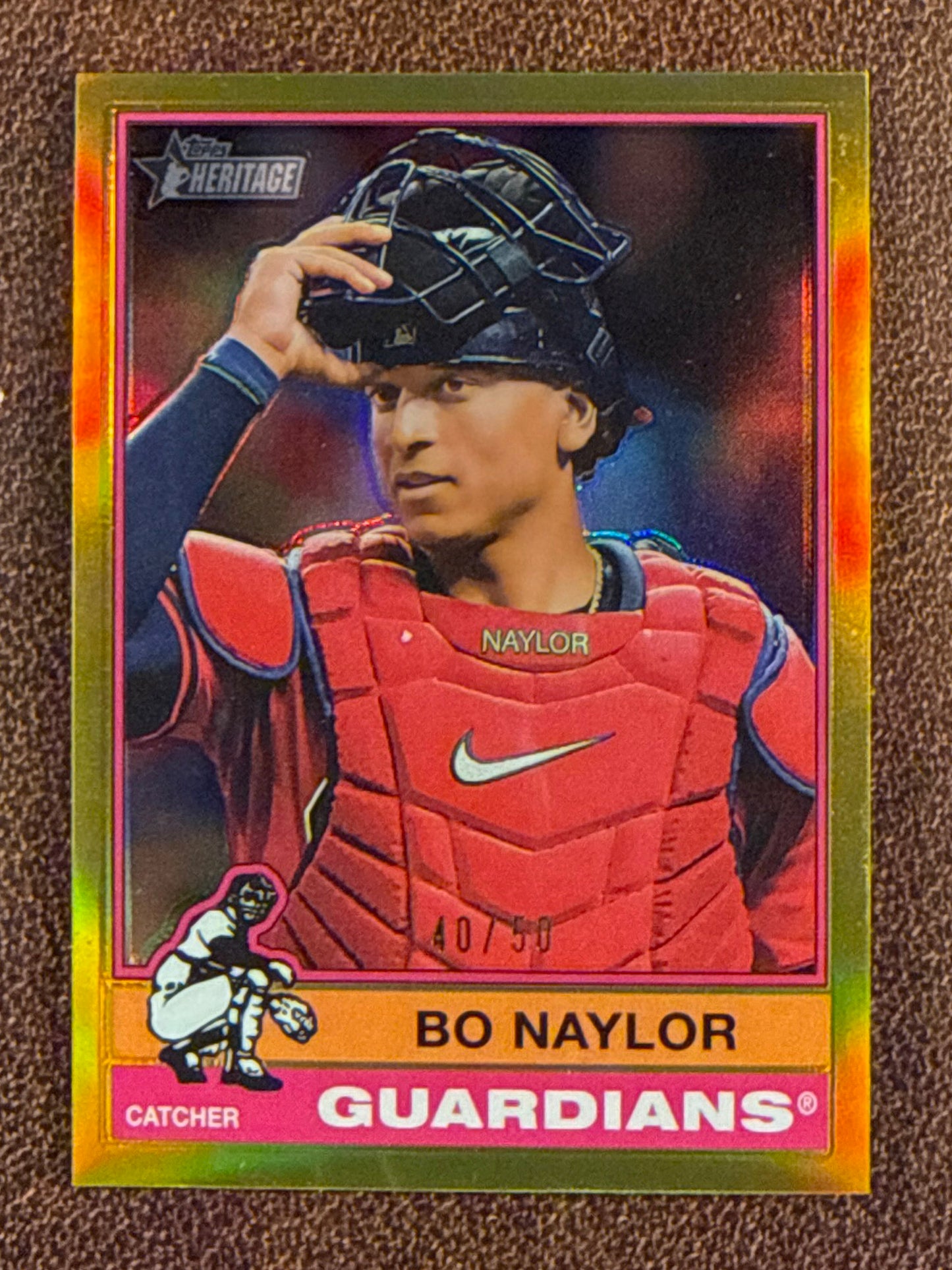 Bo Naylor - 2025 Topps Heritage - GOLD Chrome Refractor /50 - Guardians