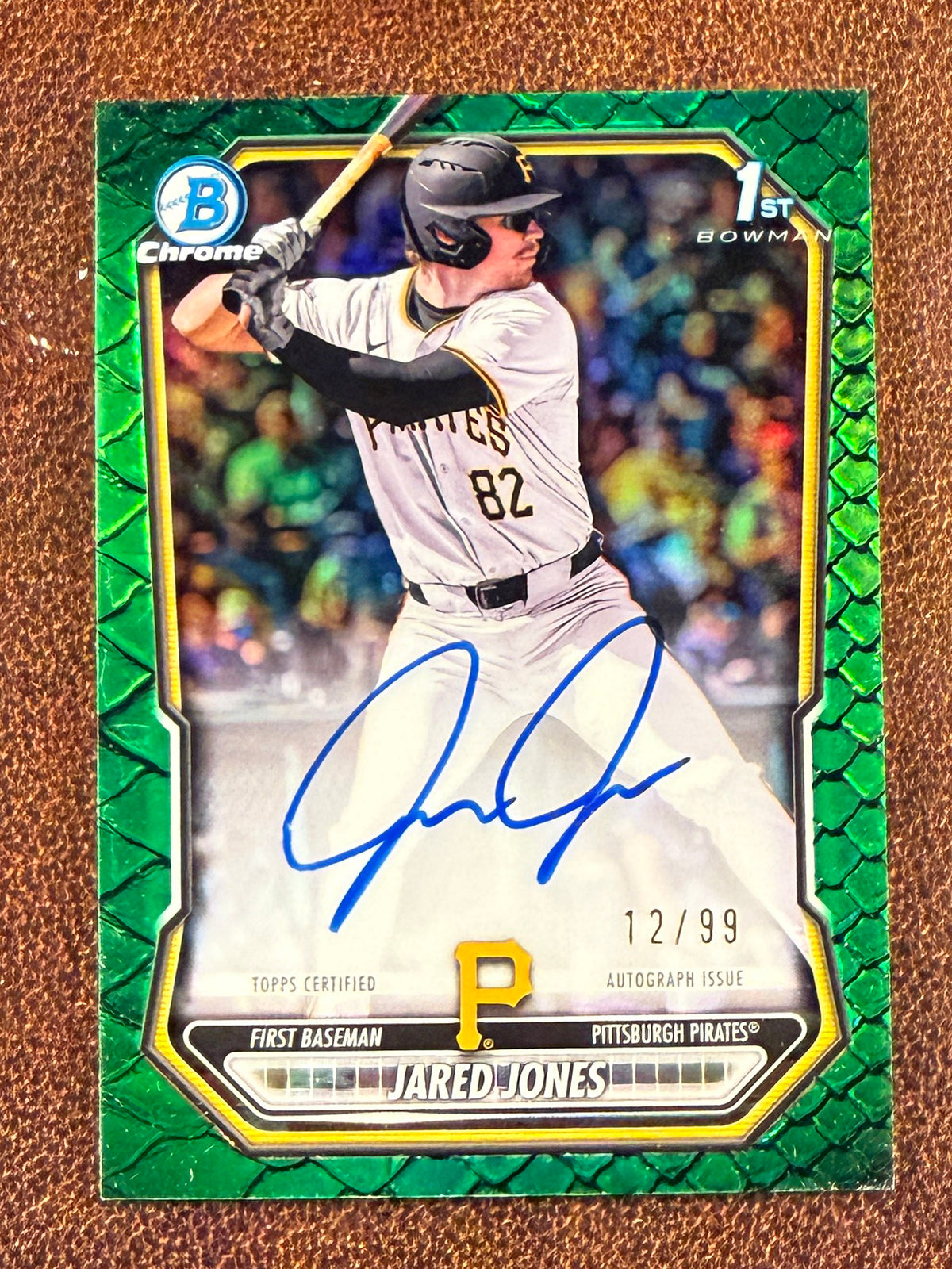 Jared Jones - 2026 Bowman - GREEN Reptilian AUTO /99 - Pirates