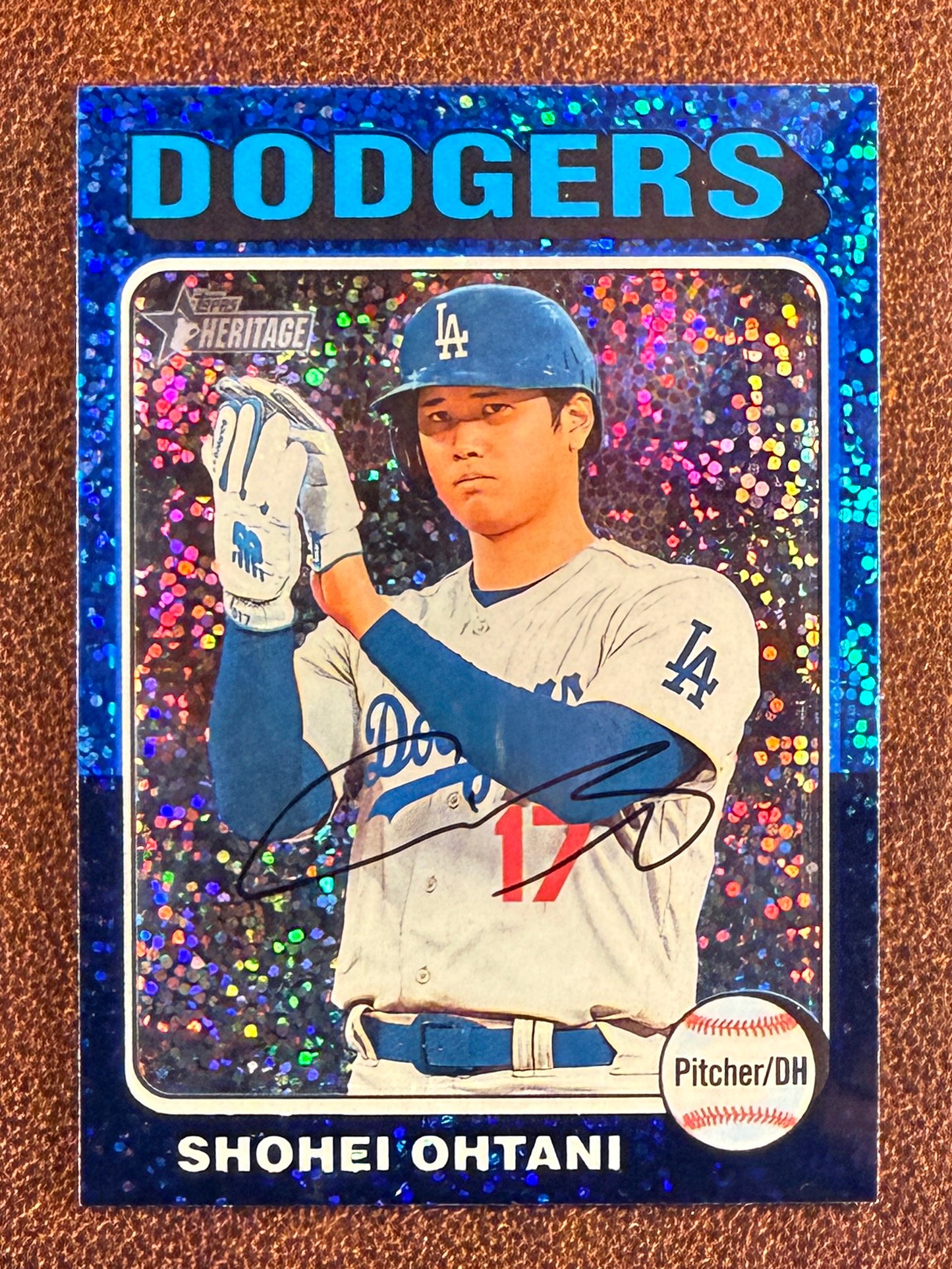 Shohei Ohtani - 2024 Topps Heritage - BLUE Sparkle Refractor - Dodgers