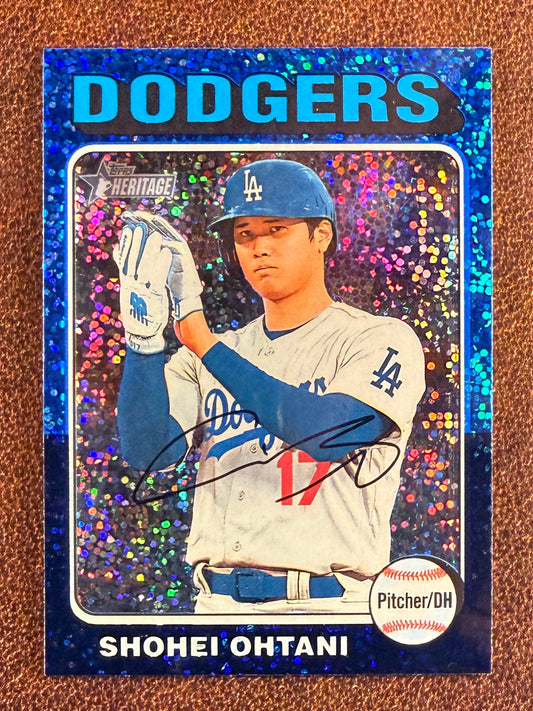 Shohei Ohtani - 2024 Topps Heritage - BLUE Sparkle Refractor - Dodgers