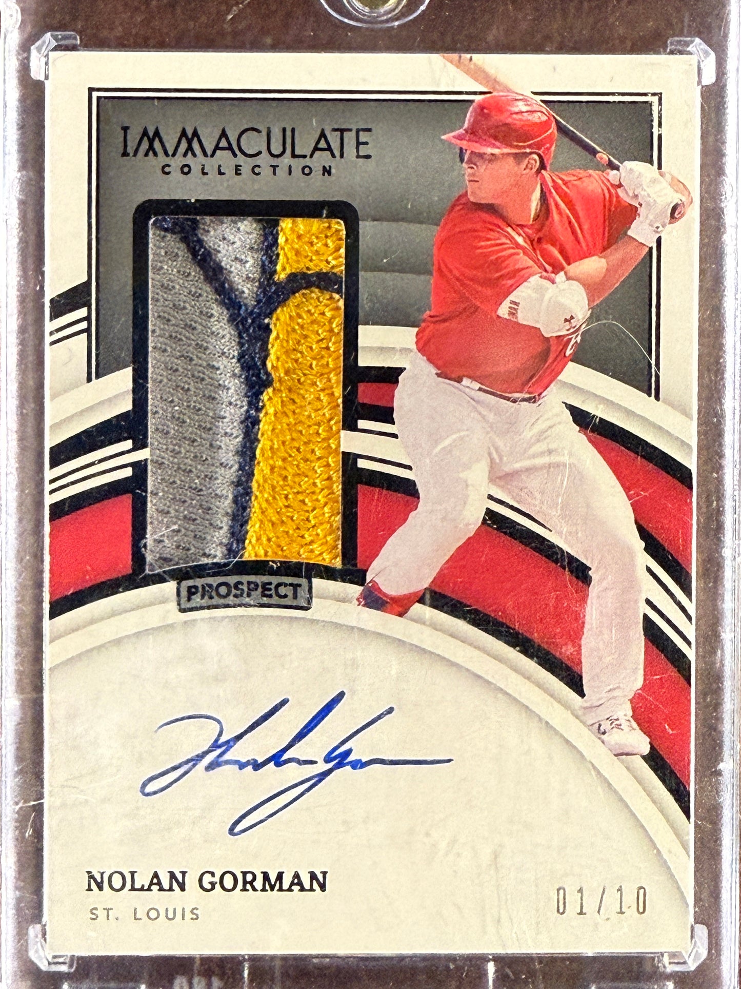 Nolan Gorman - 2022 Panini Immaculate - Patch AUTO /10 - Cardinals