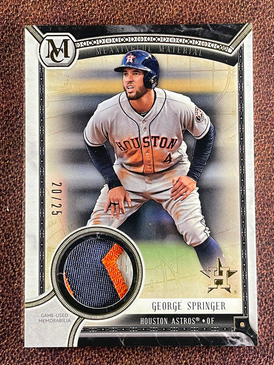 George Springer - 2018 Topps Museum Collection - Meaningful Material RELIC /25 (*Corner Whiting*) - Astros
