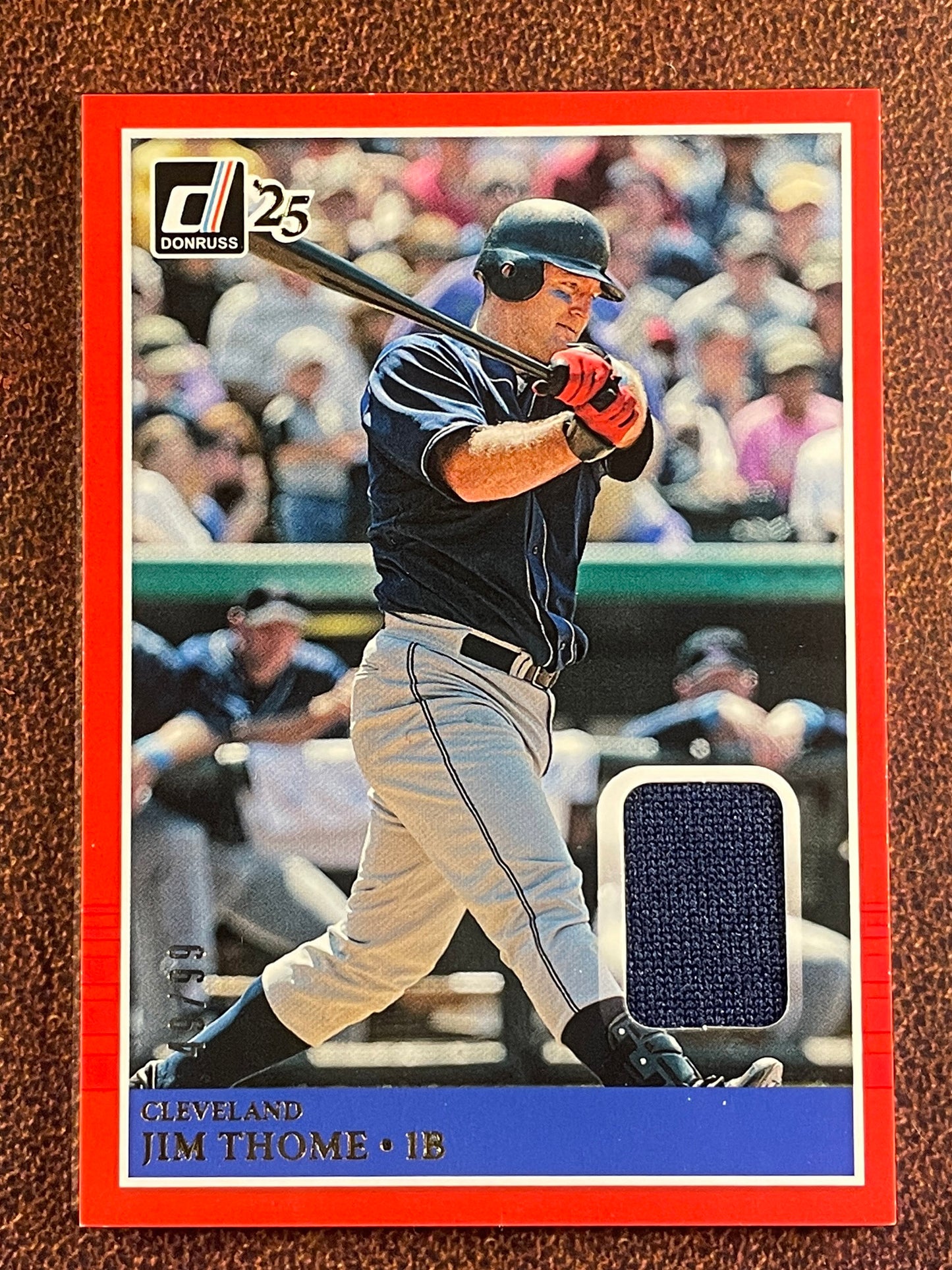 Jim Thome - 2025 Donruss - RED RELIC /99 - Guardians