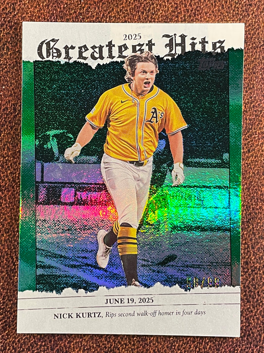Nick Kurtz - 2026 Topps Series 1 - GREEN Greatest Hits /99 - Athletics