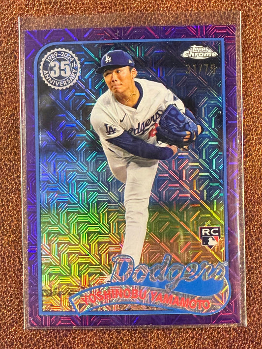 Yoshinobu Yamamoto - 2024 Topps Update - Rookie Purple Mojo /75 - Dodgers