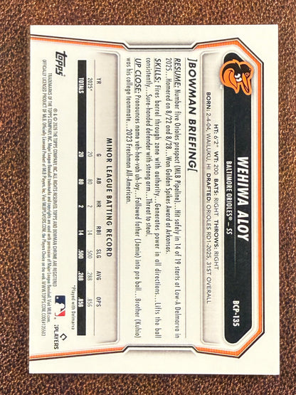 Wehiwa Aloy - 2026 Bowman - 1st Etched in Glass Stained SSP - Cardinals