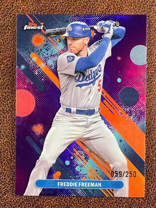 Freddie Freeman - 2025 Topps Finest - Common PURPLE Refractor /250 - Dodgers