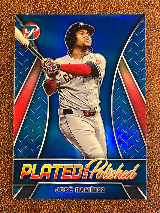 Jose Ramirez - 2025 Topps Pristine - BLUE Plated and Polished /75 - Guardians