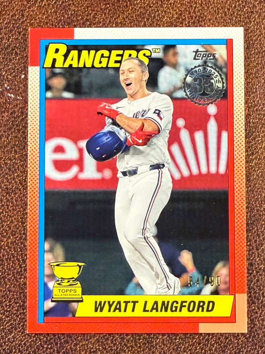 Wyatt Langford - 2025 Topps Series 2 - 1990 "The Real One" /90 - Rangers