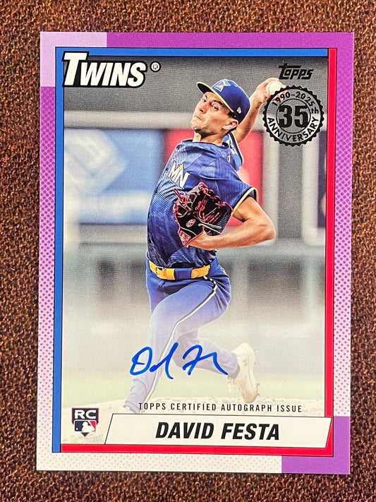 David Festa - 2025 Topps Update - Rookie 1990 AUTO - Twins