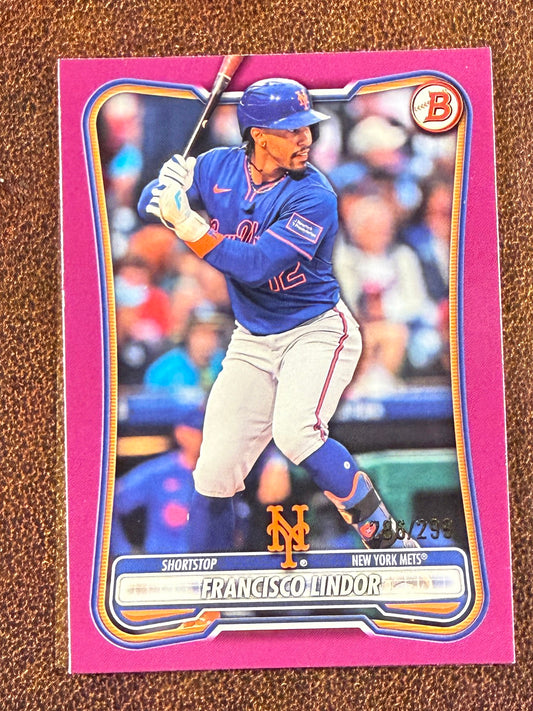 Francisco Lindor - 2026 Bowman - FUSCHIA Paper /299 - Mets