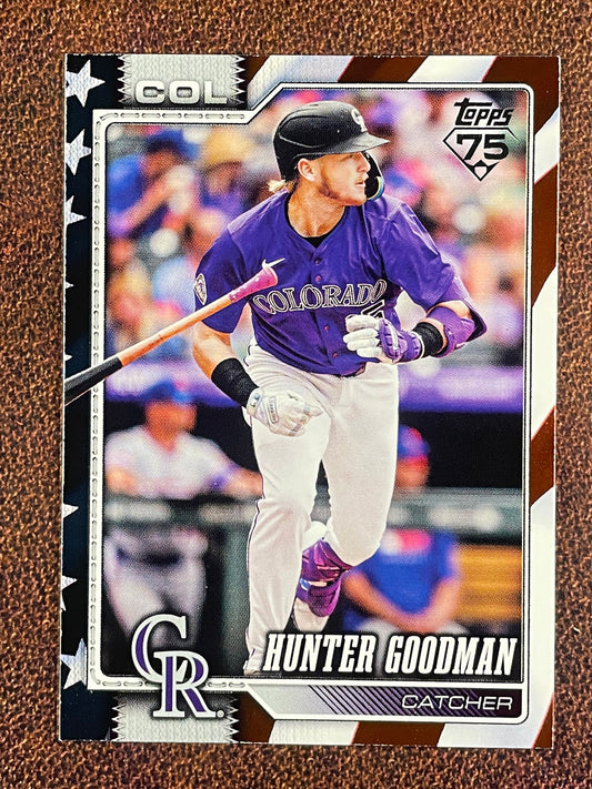 Hunter Goodman - 2026 Topps Series 1 - Independence Day /76 (*Corner/Edge Whiting*) - Rockies
