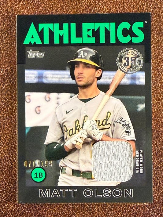 Matt Olson - 2021 Topps Series 1 - BLACK 1986 RELIC /150 - Athletics