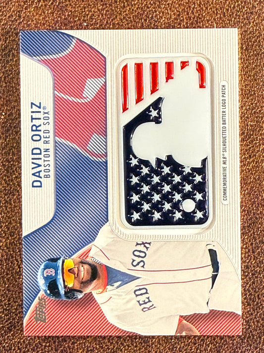David Ortiz - 2017 Topps Series 2 - Indepdendence Day Silhoutted Batter Logo Patch - Red Sox