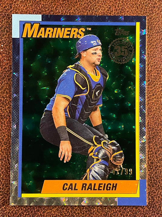 Cal Raleigh - 2025 Topps Series 2 - GREEN Crackle Foil /99 - Mariners