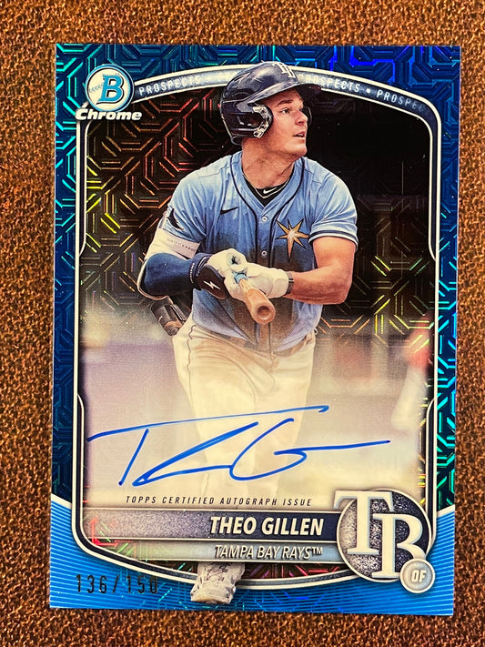 Theo Gillen - 2025 Bowman Chrome - BLUE MOJO AUTO /150 - Rays