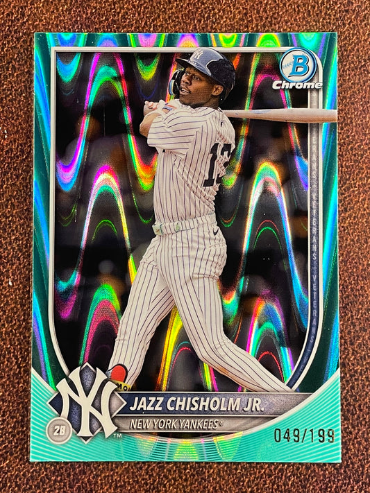 Jazz Chisholm Jr. - 2025 Bowman - AQUA Raywave /199 - Yankees
