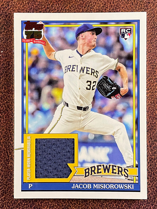 Jacob Misiorowski - 2026 Topps Series 1 - Rookie 1991 RELIC (blue patch) - Brewers
