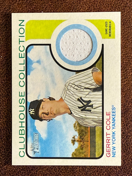 Gerrit Cole - 2022 Topps Heritage - Clubhouse Collection RELIC - Yankees