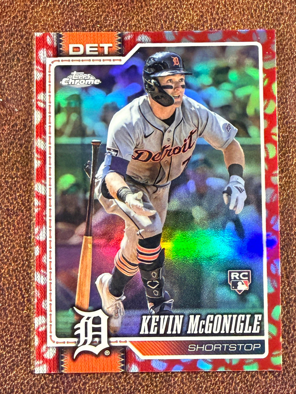 Kevin McGonigle - 2026 Topps Chrome - Baseball Seams Refractor - Tigers