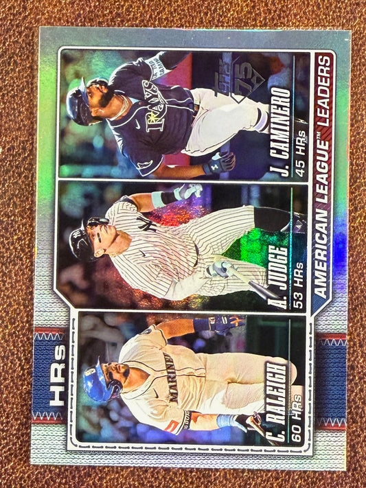 Cal Raleigh / Aaron Judge / Junior Caminero - 2026 Topps Series 1 - Rainbow Foil - Yankees