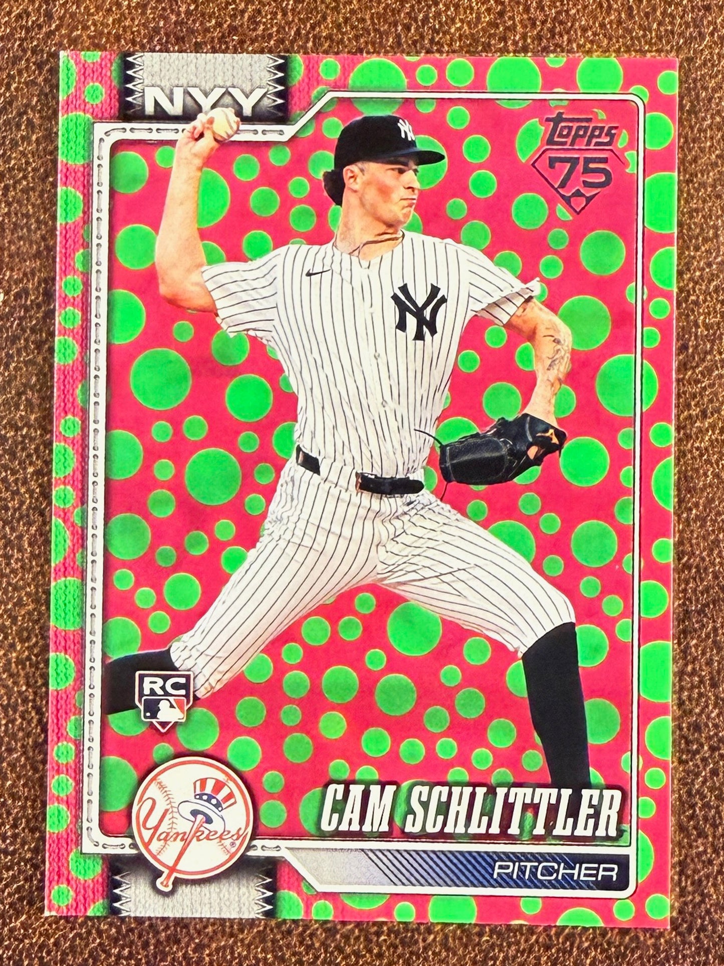Cam Schlittler - 2026 Topps Series 1 - Holiday Polka Dots Green/Pink - Yankees