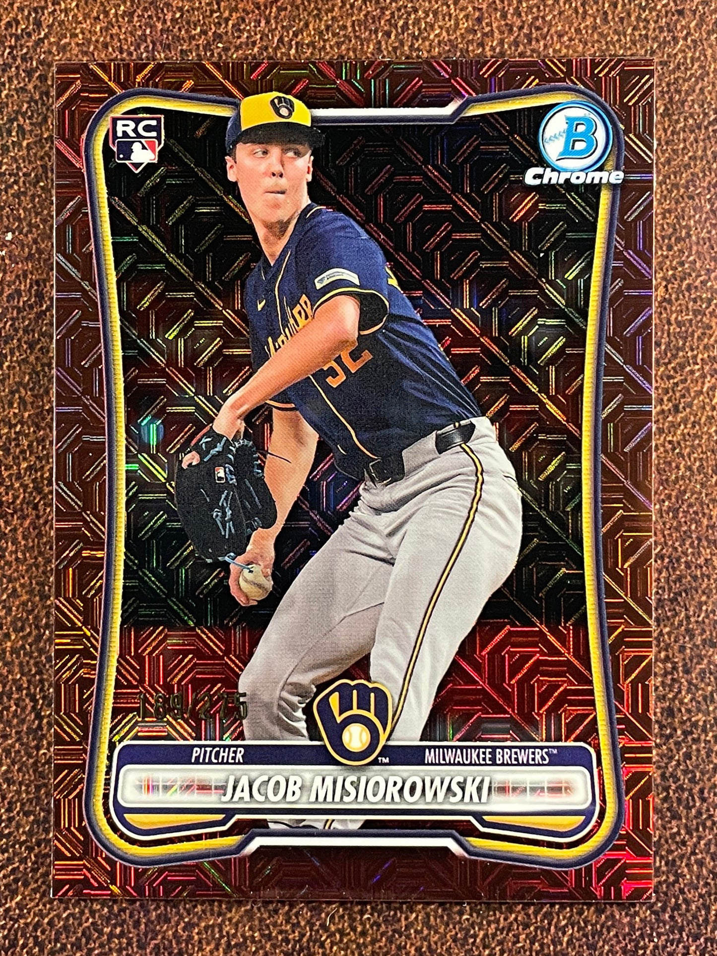 Jacob Misiorowski - 2026 Bowman - BURGUNDY Rookie MOJO /275 - Brewers