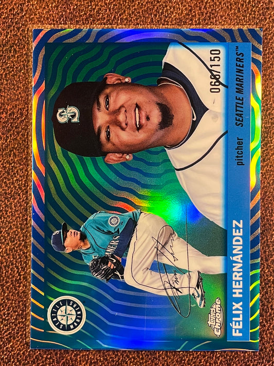 Felix Hernandez - 2025 Topps Chrome Platinum - BLUE Vibrations Refractor /150 - Mariners