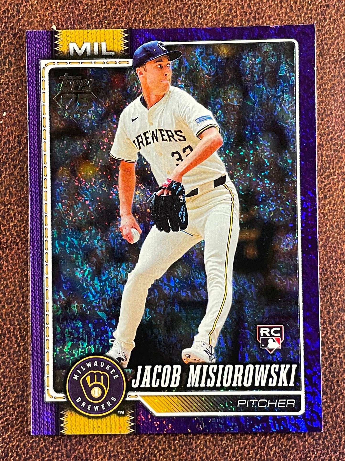 Jacob Misiorowski - 2026 Topps Series 1 - PURPLE Rookie Holofoil /250 - Brewers