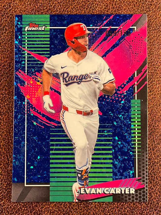 Evan Carter - 2026 Topps Finest - BLUE Mini Diamond Rare /150 - Rangers