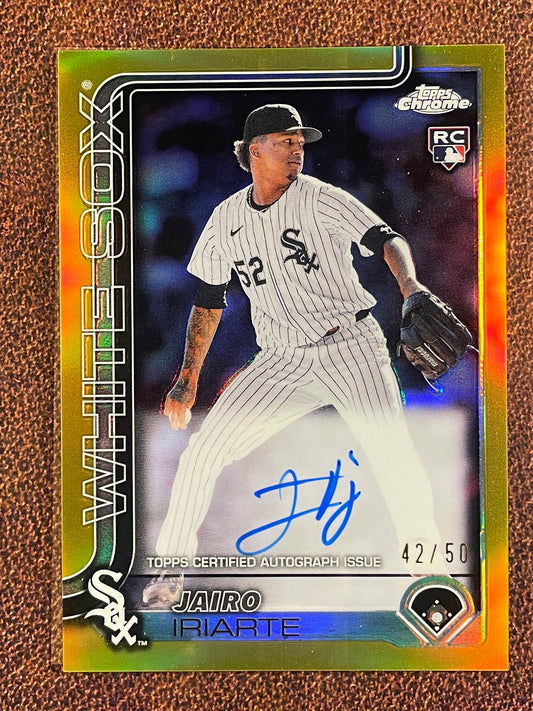 Jairo Iriarte - 2025 Topps Chrome - GOLD Rookie AUTO /50 - White Sox