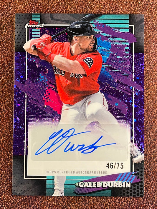 Caleb Durbin - 2026 Topps Finest - PURPLE Mini Diamond AUTO /75 - Red Sox